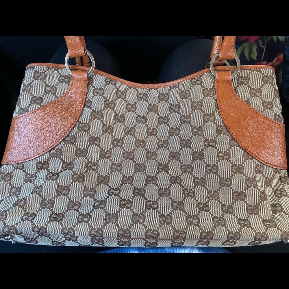 Vintage Gucci Guccissima Signature Canvas Leather Tote